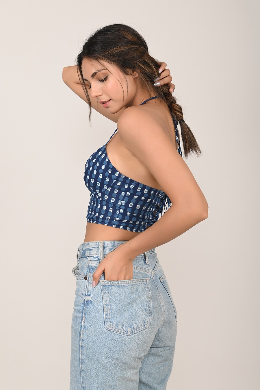 indie cotton beach tie back corset - Image 5