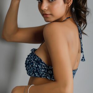 tiny ruffle cotton bikini top