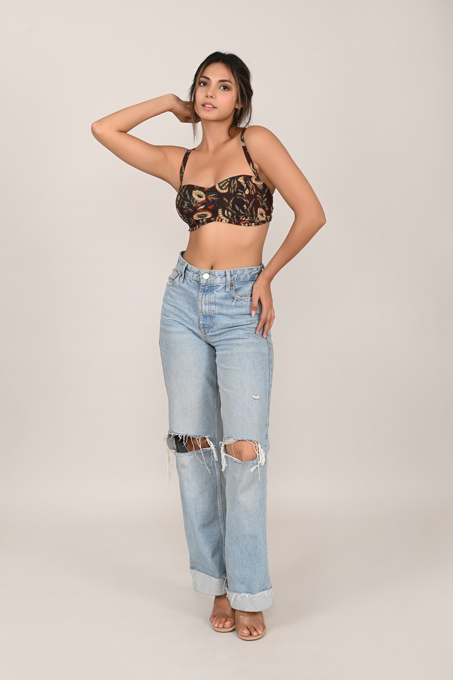 Rust Cotton Criss Cross Bustier - Image 3