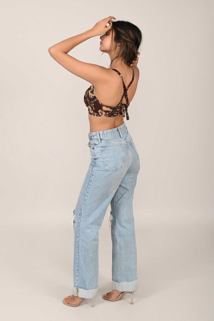 Rust Cotton Criss Cross Bustier - Image 4