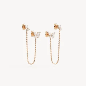 18k Gold Vermeil Dancing in the Wind Chain Earrings