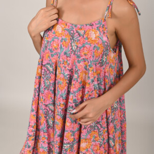 Pink Bush Cotton Beach Dress